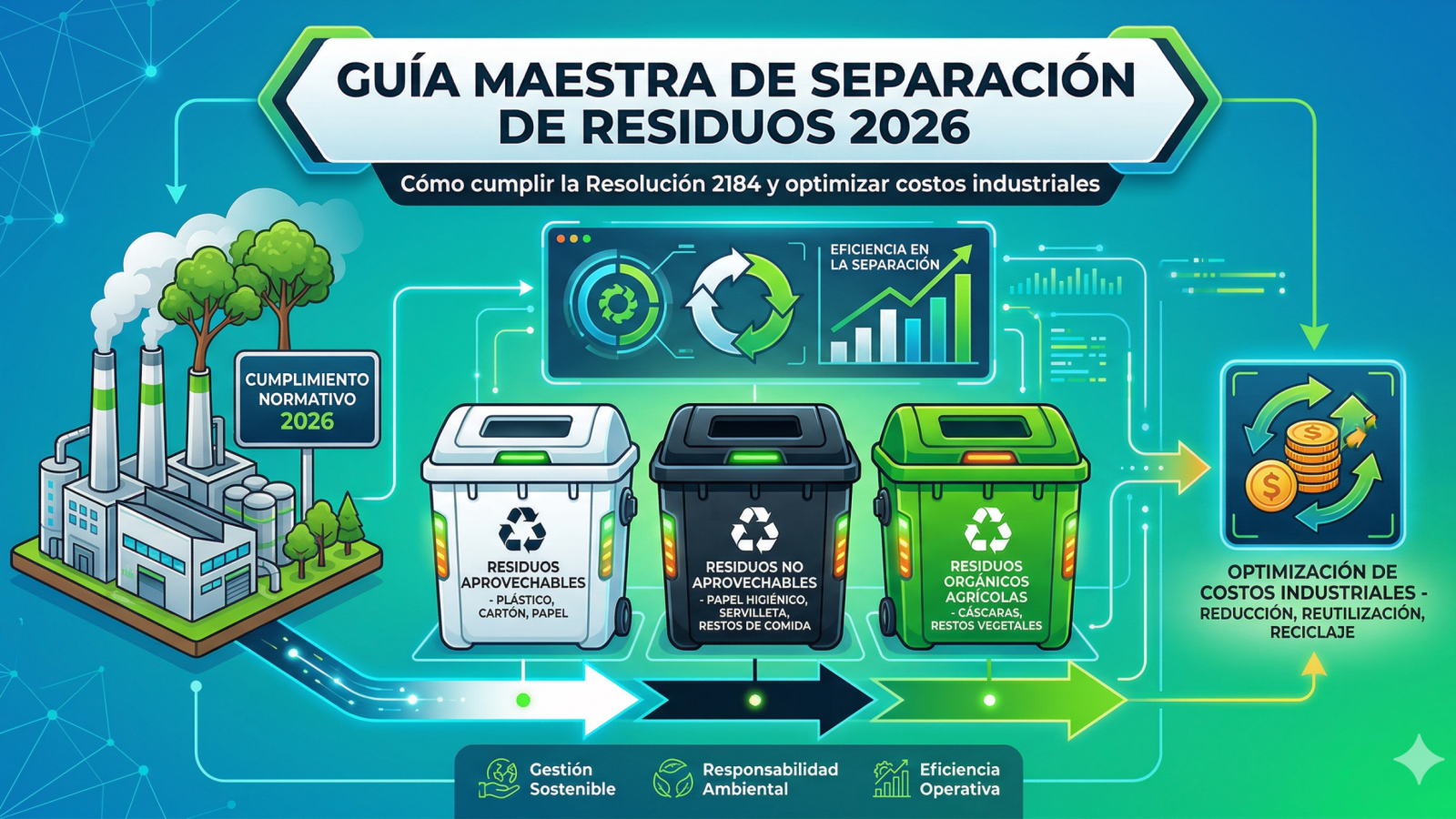 Guía Maestra de Separación de Residuos 2026 Cómo cumplir la Resolución 2184 y optimizar costos industriales